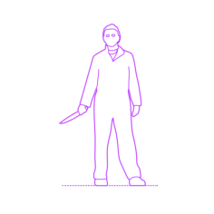Pop Culture Horror Movie Characters Michael Myers Svg Line Art, Free Vectors File